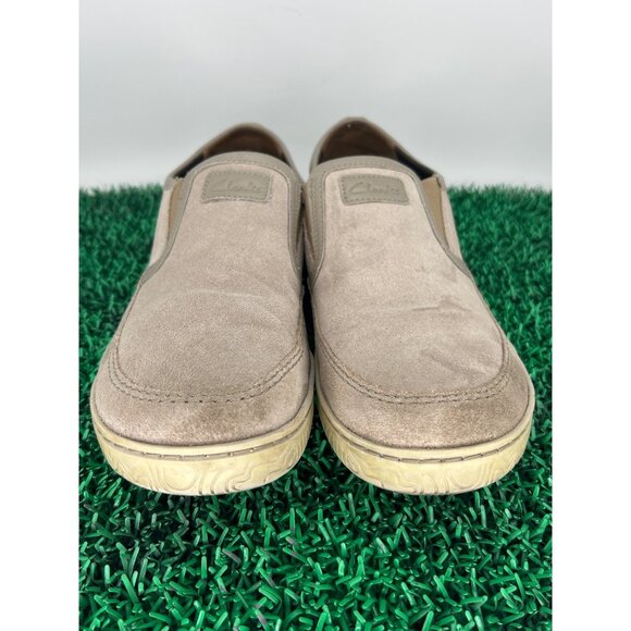 Clarks Men's Slip On Shoes Loafers Casual Comfort Beige Suede‎ Size 9.5 M - Picture 2 of 5